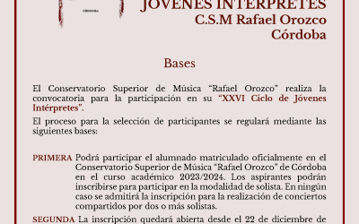 XXVI CICLO DE JÓVENES INTÉRPRETES