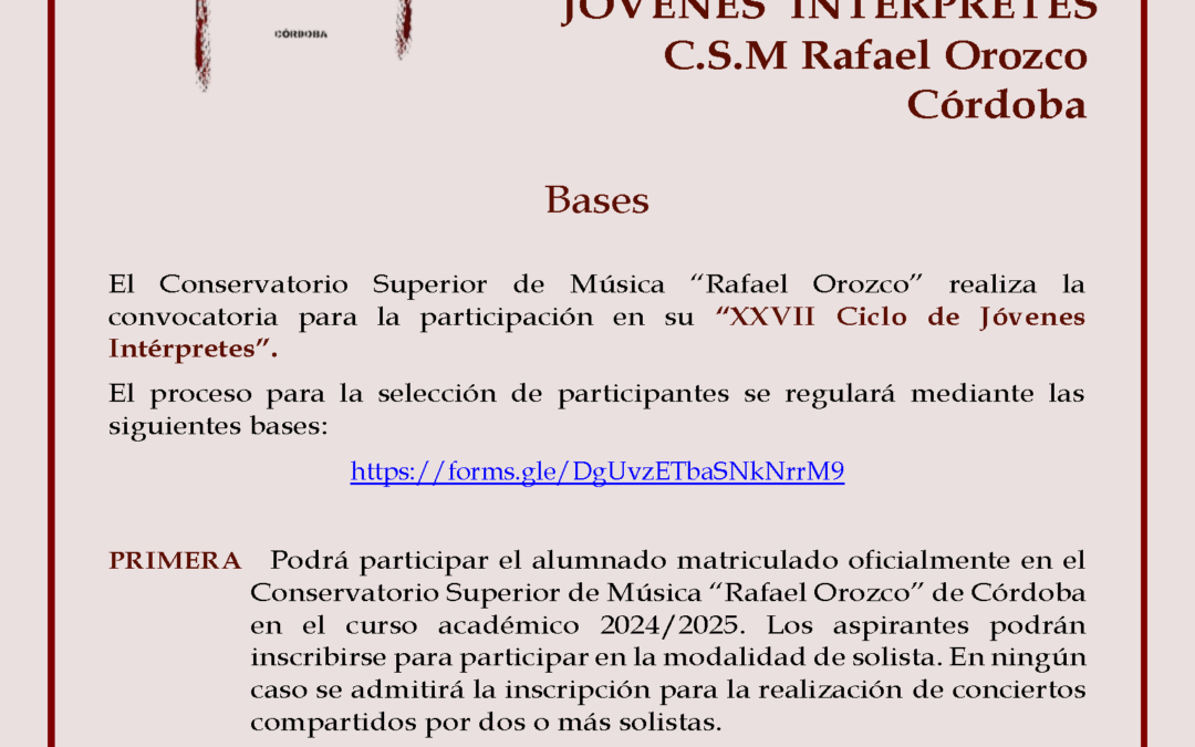 XXVII CICLO DE JÓVENES INTÉRPRETES