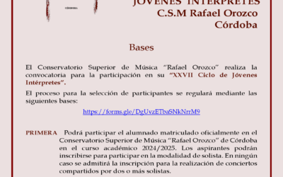 XXVII CICLO DE JÓVENES INTÉRPRETES